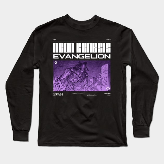 Eva 01 Long Sleeve T-Shirt by mrcatguys